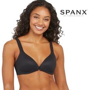 SPANX Black Front-Close Seamless T-Shirt Bra